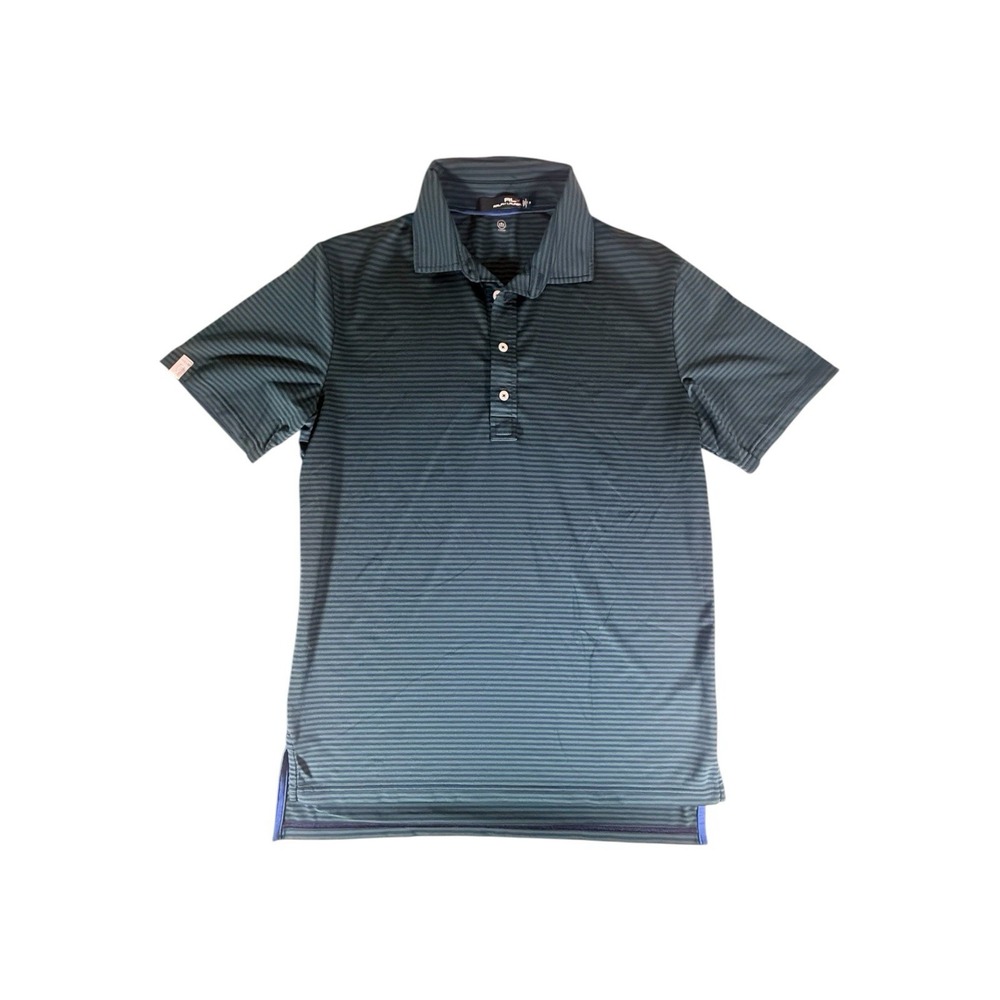RLX Ralph Lauren Shirt Adult Medium Green Striped Golf Stretch Mens